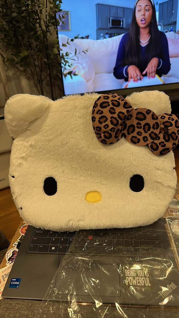 Sanrio Hello Kitty Face Tote Bag Leopard Bow